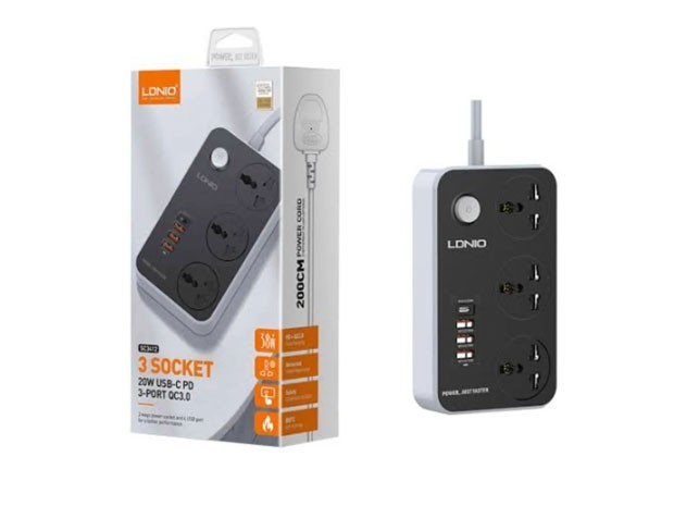 &u+ CARGADOR CELULAR ZAPATILLA + 4 USB TIPO C 2500W SC3412